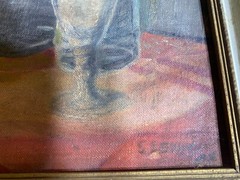Steward Lewise 1954 „Bottles And Shadows“ Oil Painting – Signed And Framed