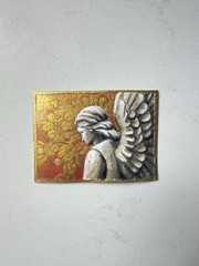 Miniature Acrylic Angel Statue Painting 3.5x.2.5” Religious