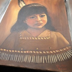 Native American Indian Child Original Canvas 14×18 Signed Sharleen Kelsey