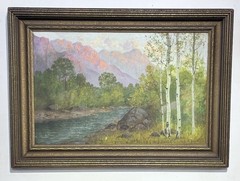 Antique Vintage Wasatch Mountains Cottonwood Canyon Utah Oil Painting