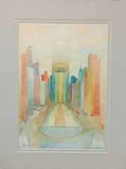 James Brooks – Park Ave “ Watercolor on cardboard paper“
