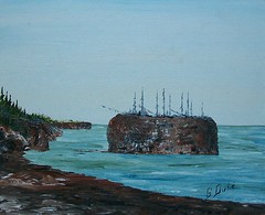 G. DUBÉ – Vintage Acrylic Painting on Panel – Signed – Unframed – Late 20th C.