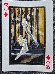 ACEO original grounded angel , fantasy 2.5 x3.5
