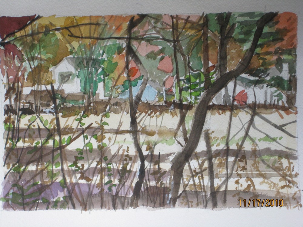 Salisbury, CT, Field in / Orig. W/C /10 1/4″H x 14 1/4″W / Mimi Davis, Artist