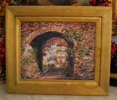 FRAMED ORIGINAL OIL ARCHWAY TO MOZART’S HOME SALZBURG AUSTRIA ARTIST HECTO VIDAL