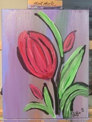 Blushing Bloom Original 14×11 Contemporary Floral Fine Art Canvas Signed Pink