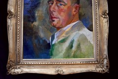 1950 Belgian Portrait Oil Painting Edmond Dutry Double-Sided Ghent Salon Artist