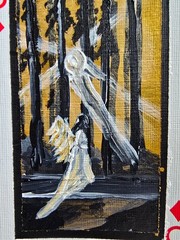 ACEO original grounded angel , fantasy 2.5 x3.5