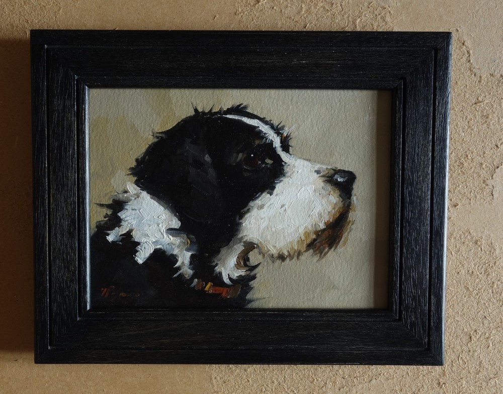Oil painting of a jack Russell dog – original portrait by UK artist j payne