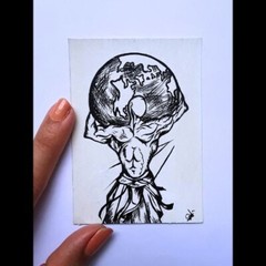ACEO Original Men Modern Mini Acrylic Body Shape Art Card 100%Hand Made OOAK