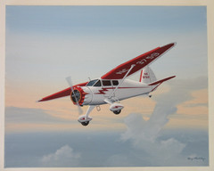 Raymond Waddey Acrylic Painting of Stinson Gull Wing Reliant Airplane 16″ x 20″