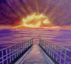 „Brilliant Sunset“ US 2000-Now Artist Signed Original Acrylic 12″ x 12″ Painting