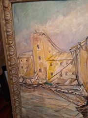 Reduced- Vintage Oil Painting by HORACE JAMES GAINE 33 1/2 × 27 1/2 Inches