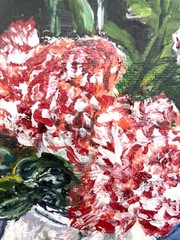 Original 5×7 Acrylic Painting Cottagecore Floral Still Life Flowers in Pitcher