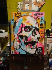 Faris Art-Not Dead Yet -11×14 Neo Expressionism Original Artwork on Canvas