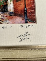 Watercolor Of Newbury And Acorn Street Boston Signed 11×9” Lot Of 2
