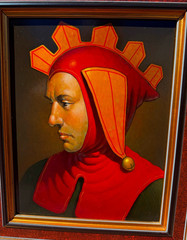 William Bill Sala Surrealsit Artist Painting Of Jester Framed