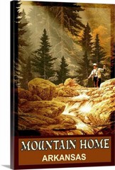 Mountain Home Arkansas Fly Fishing For Trout Giclee Art Print Canvas