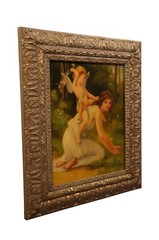 French Neoclassical Cupid & Venus Oil Painting After Guillaume Seignac 29″