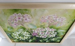 Hydrangea Garden Oil Painting on Canvas Floral Artwork 13×15 in