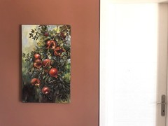 Pomegranate tree original oil painting modern wall art