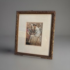 Fernand Toussaint , Decorative Print Gold Ornate Frame 13.5” X 11 1/4” Read