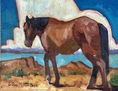 Original Painting Horse Western Landscape Signed 8×10 Arizona Desert