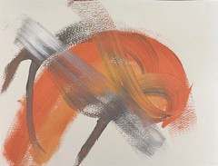 Original Contemporary 11×14 Copper Abstract Acrylic Painting Signed Modern Art