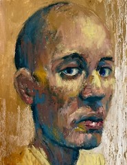 Rare, signed portrait Pastel on Paper Painting —
