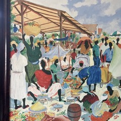 Harold Rigaud Certified Genuine LITHO ON CANVAS „MARKET PLACE“27X23”