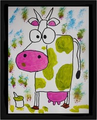 Expressionism/Abstract 11×14 Cow One of a Kind Colorful Street Art Painting