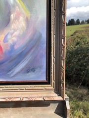 Roni Shermon Ramos (Signed: Roni), 1986 Abstract Painting on Canvas, Well Framed