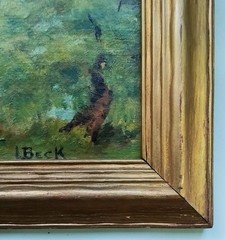 VINTAGE LANDSCAPE PAINTING W/POND~SIGNED BECK-LOOK !