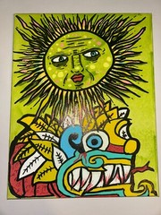 Aztec Sun Canvas Painting