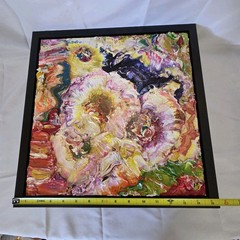 Oil On Panel 3D Abstract Art Floating Frame Kevin Winger #78 Quartz Skull Signed