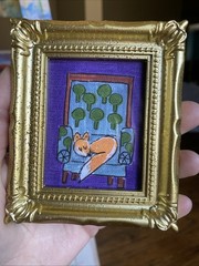 PRINT Sleeping Fox Cute,funny, Painting,framed,miniature,small,mini