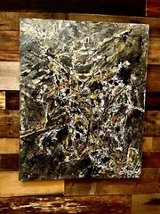 Abstract expressionism painting.Fine Art Jackson Pollock style Artist-J. Martin 