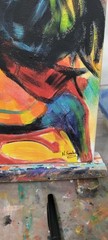 Original Abstract Super Hero Woman 14 x 11 Canvas Wall Painting