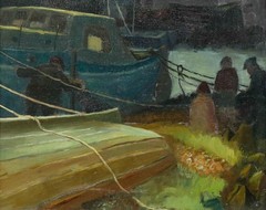 Attrib. Reginald William Gammon (1894-1997) – Oil, The Harbour at Dusk