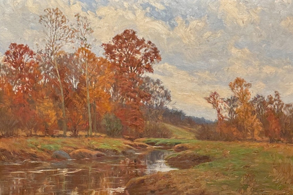 Accomplished Tonalist Painter William Merritt Post New England Landscape