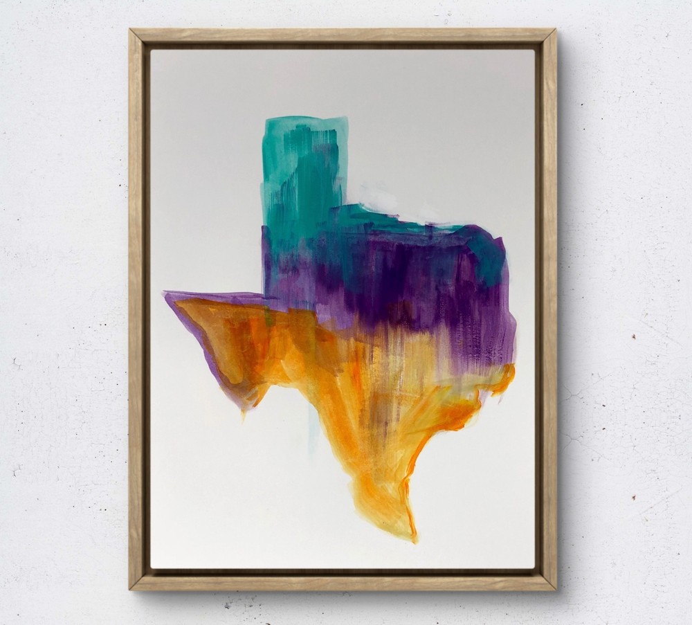 WS original texas hand painted 14X11 gallery paper abstract acrylic modern art