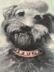 Antique Poodle Dog Portrait Painting 18×24