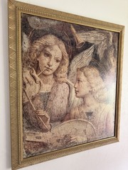 Michelangelo Trumpet Angels Canvas Art Framed 30 x 35 Vintage Painting Wall Art