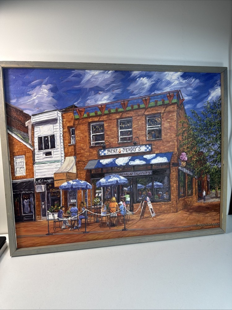 Charles Dickinson Ben And Jerry’s Street View Oil On Canvas Ann Arbor Michigan