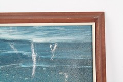 Vintage Children Playing On The Beach Oil Painting On Canvas Signed Illegible