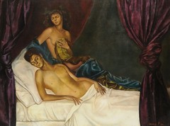 Leonor Fini (Handmade) Signed Oil Painting on Canvas 16×24 in Surrealism ..