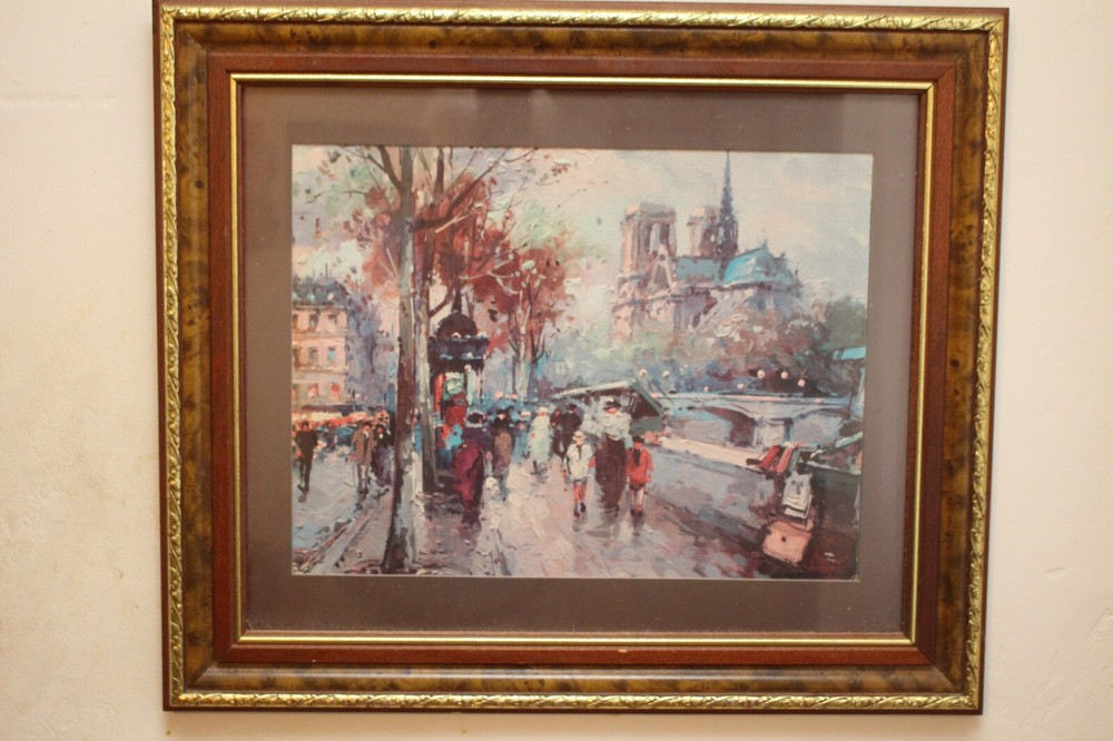 Antoine Blanchard Oil on Canvas (Signed) Cathedrale Notre-Dame de Paris 1936