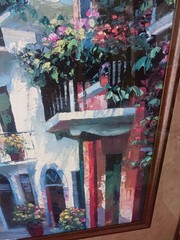 Howard Behrens Framed Oil On Canvas Glicee Village Hideaway