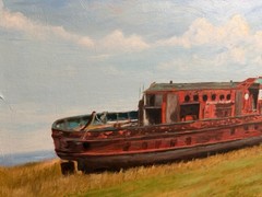 Joseph Medill Fire boat Chicago Original Oil Painting Signed Daniel W Green