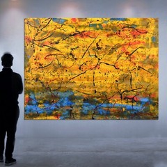 Pollock/Richter style￼ Professional Painting 81” X 62”(6ft 9in)Abstract Modern